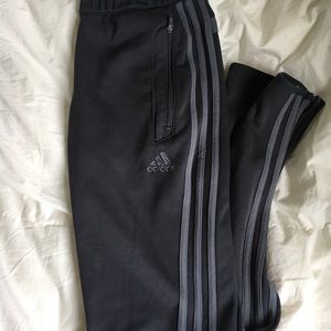 Adidas gray with stripes soccer/training sweats